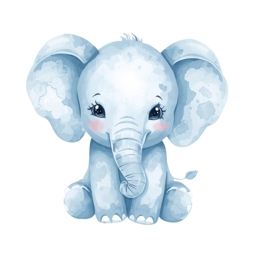 水彩タッチのかわいい動物クリップアートセット