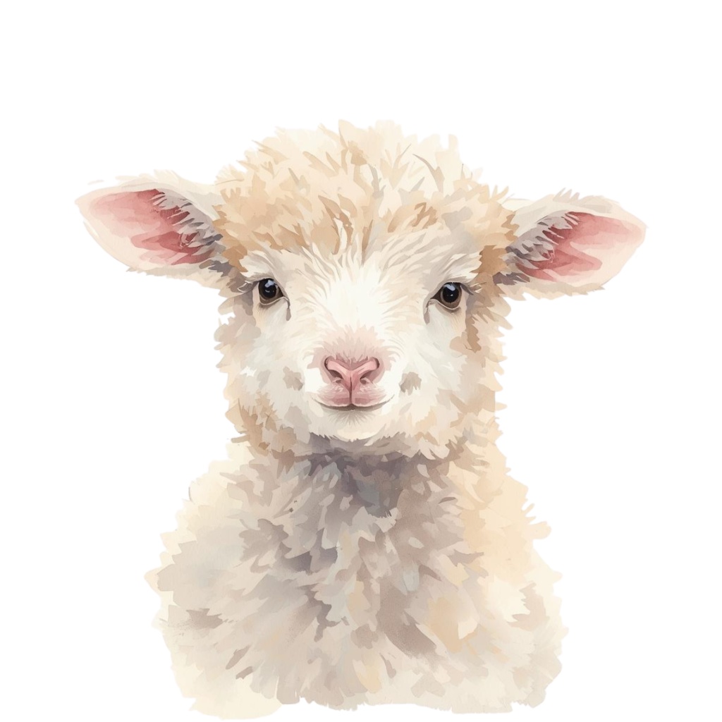 水彩タッチのかわいい動物クリップアートセット