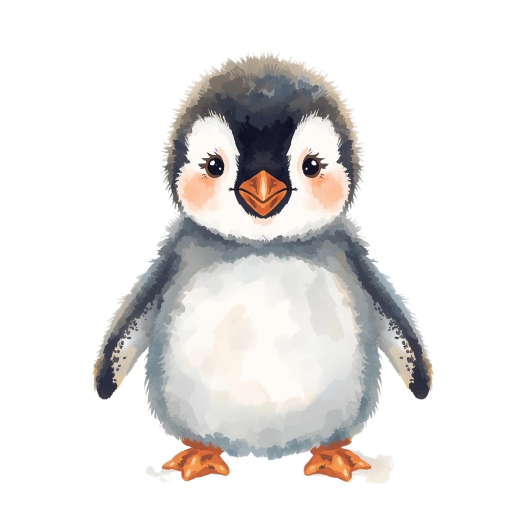 水彩タッチのかわいい動物クリップアートセット