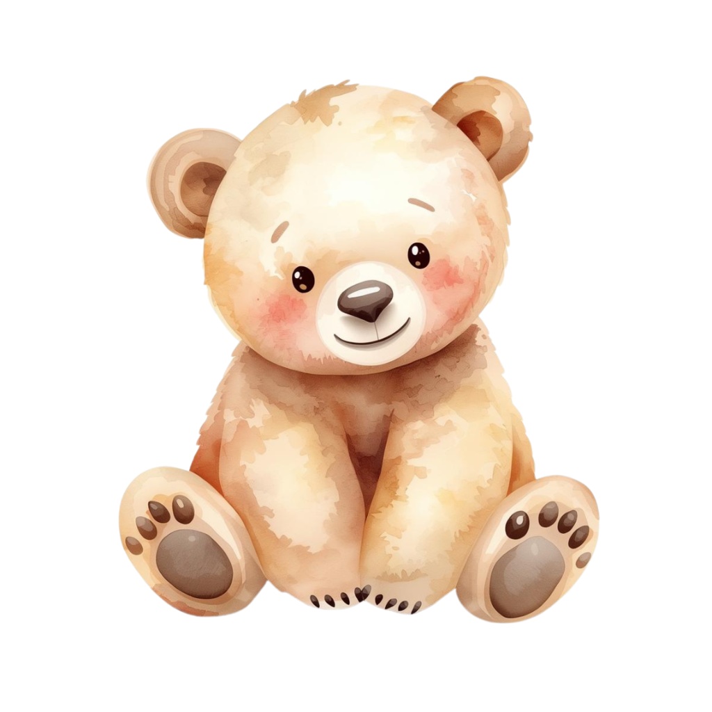 水彩タッチのかわいい動物クリップアートセット