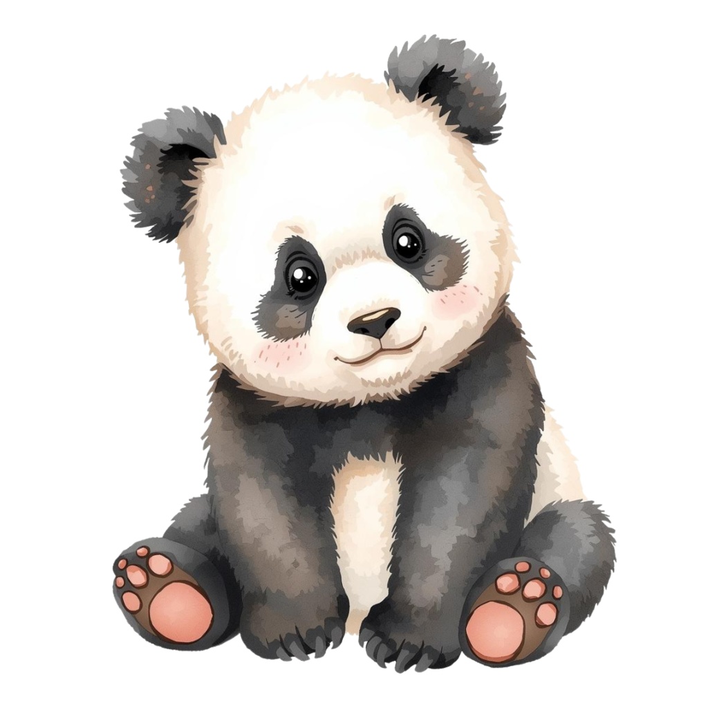 水彩タッチのかわいい動物クリップアートセット