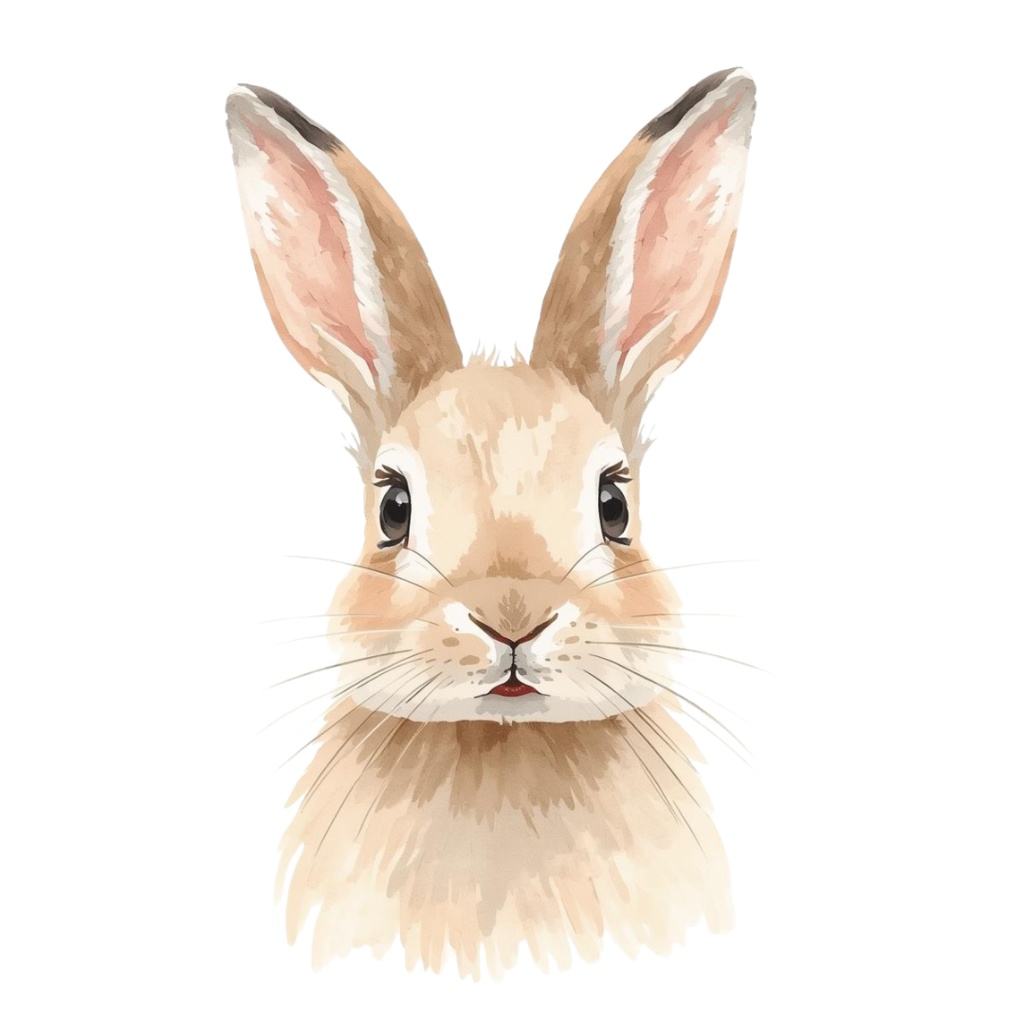 水彩タッチのかわいい動物クリップアートセット