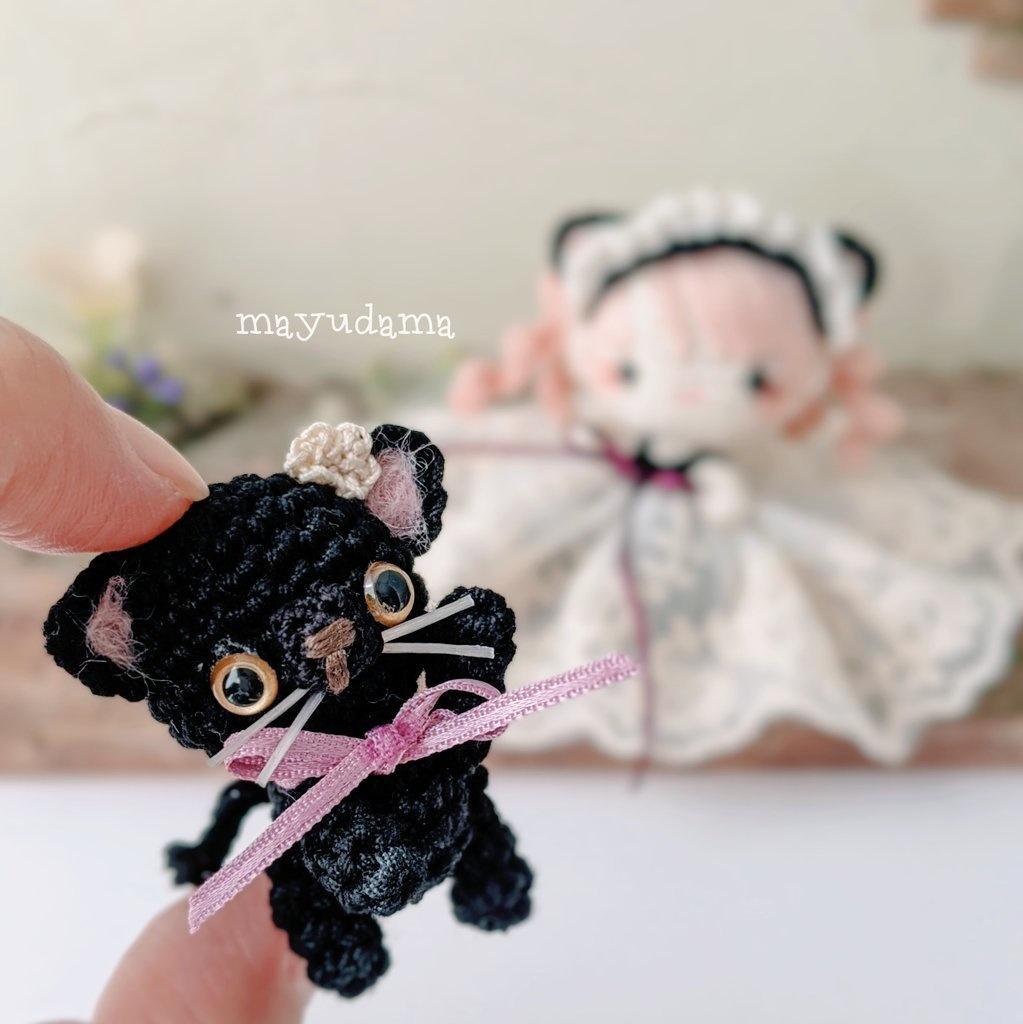 【あみぐるみ】ミニミニ黒猫ちゃん