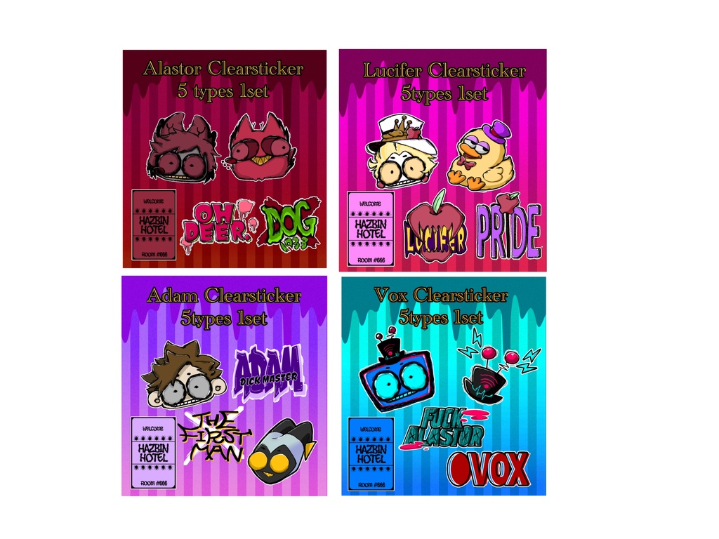 HazbinHotel/ハズビンホテル クリアステッカー