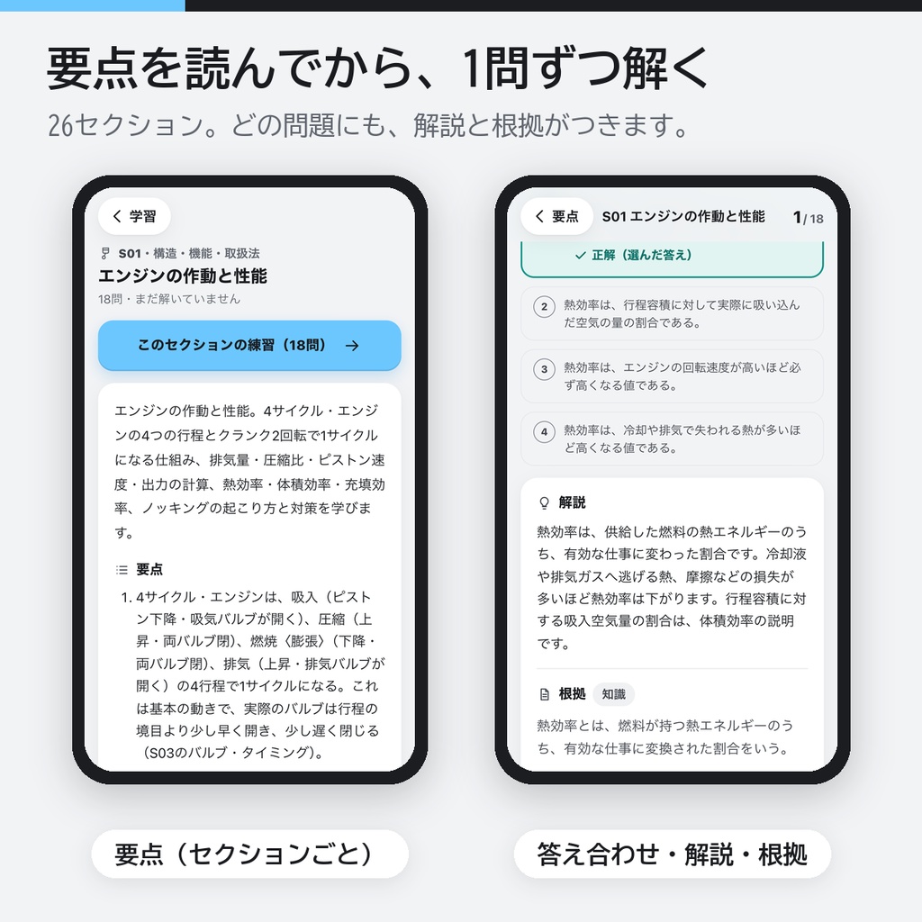 三級ガソリン学科ドリル 解放コード|自動車整備士 三級ガソリン・エンジン 学科の練習アプリ