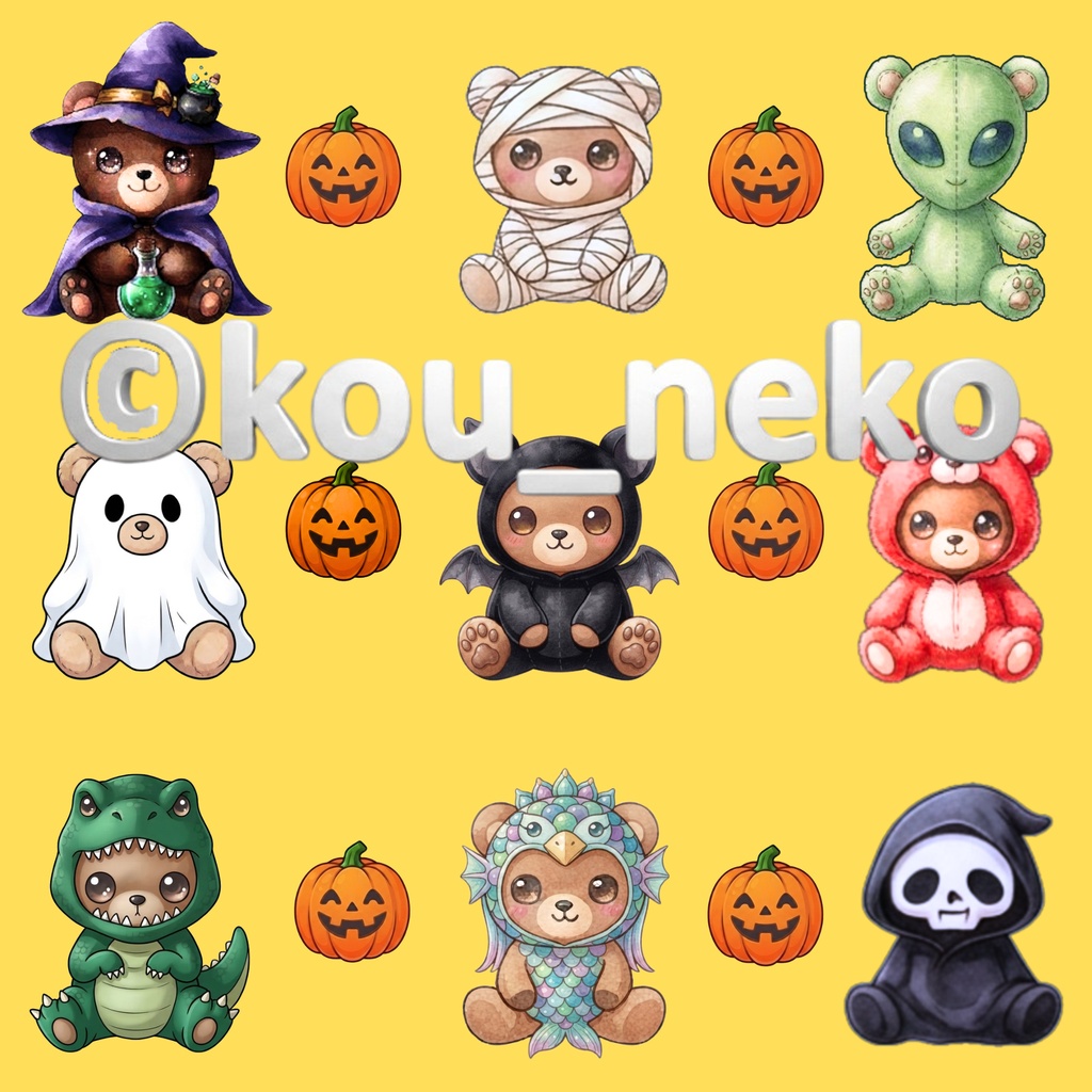 【ハロウィン】デジタルペーパーHセット(全6枚入)