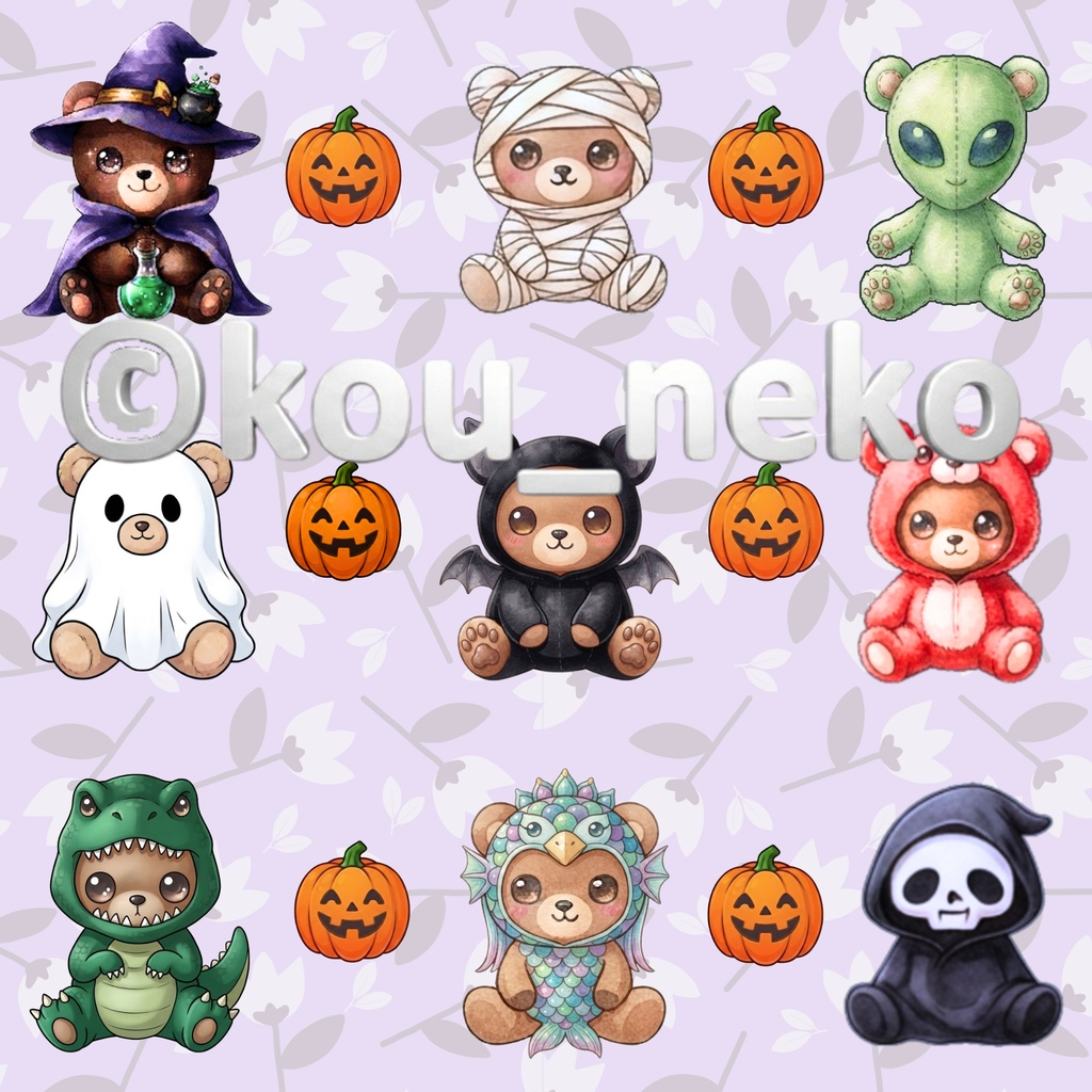 【ハロウィン】デジタルペーパーHセット(全6枚入)