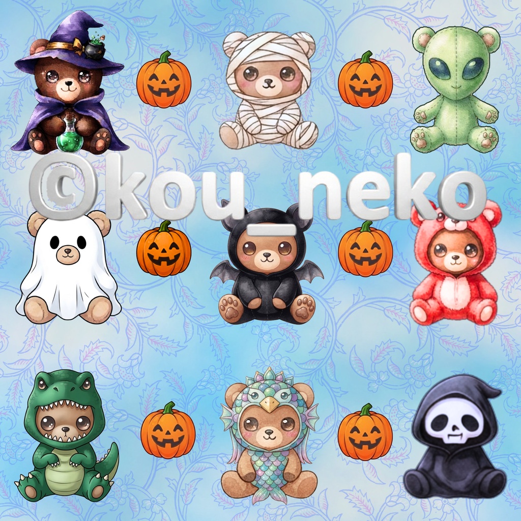 【ハロウィン】デジタルペーパーHセット(全6枚入)