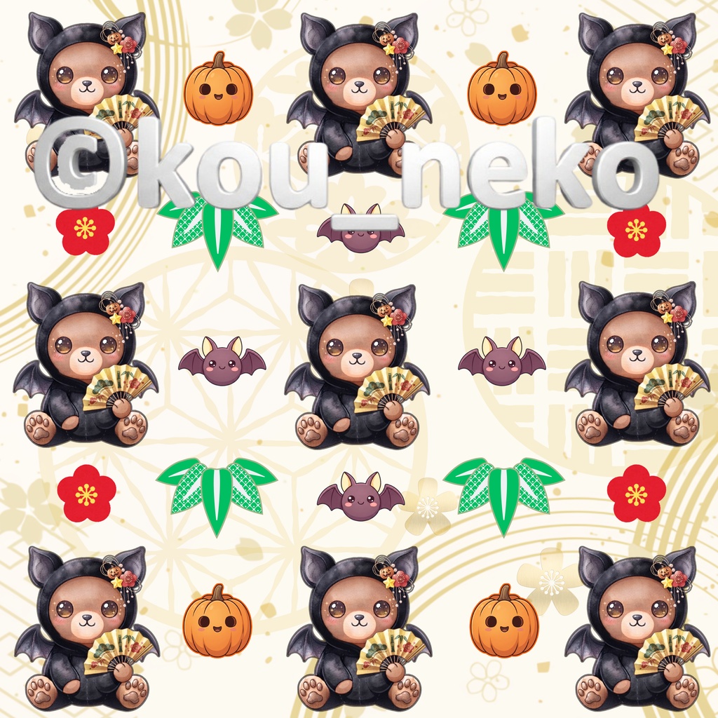 【和柄】ハロウィン デジタルペーパーⅡ 全6枚