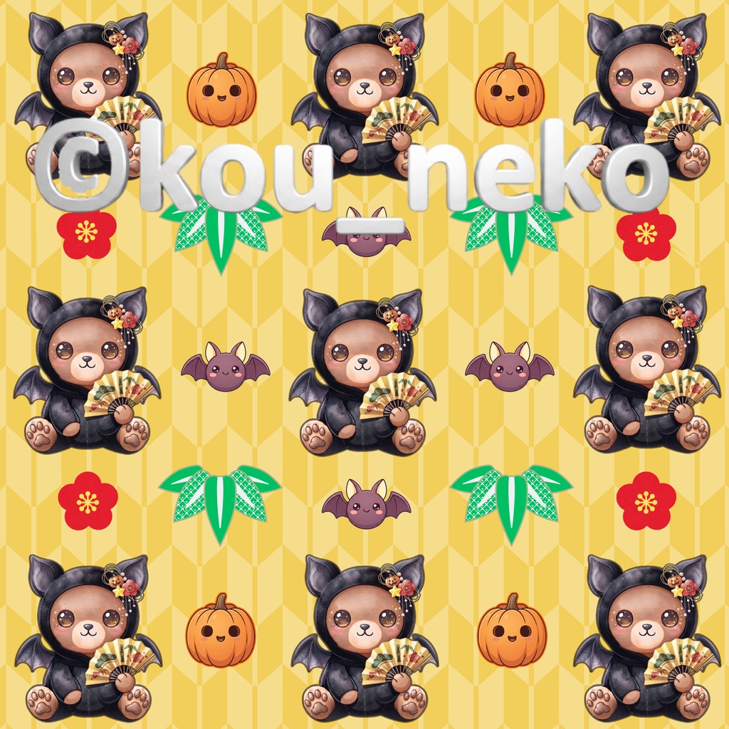 【和柄】ハロウィン デジタルペーパーⅡ 全6枚