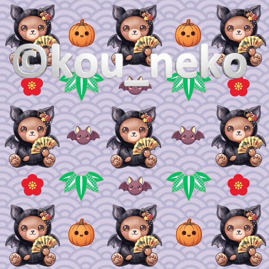 【和柄】ハロウィン デジタルペーパーⅡ 全6枚