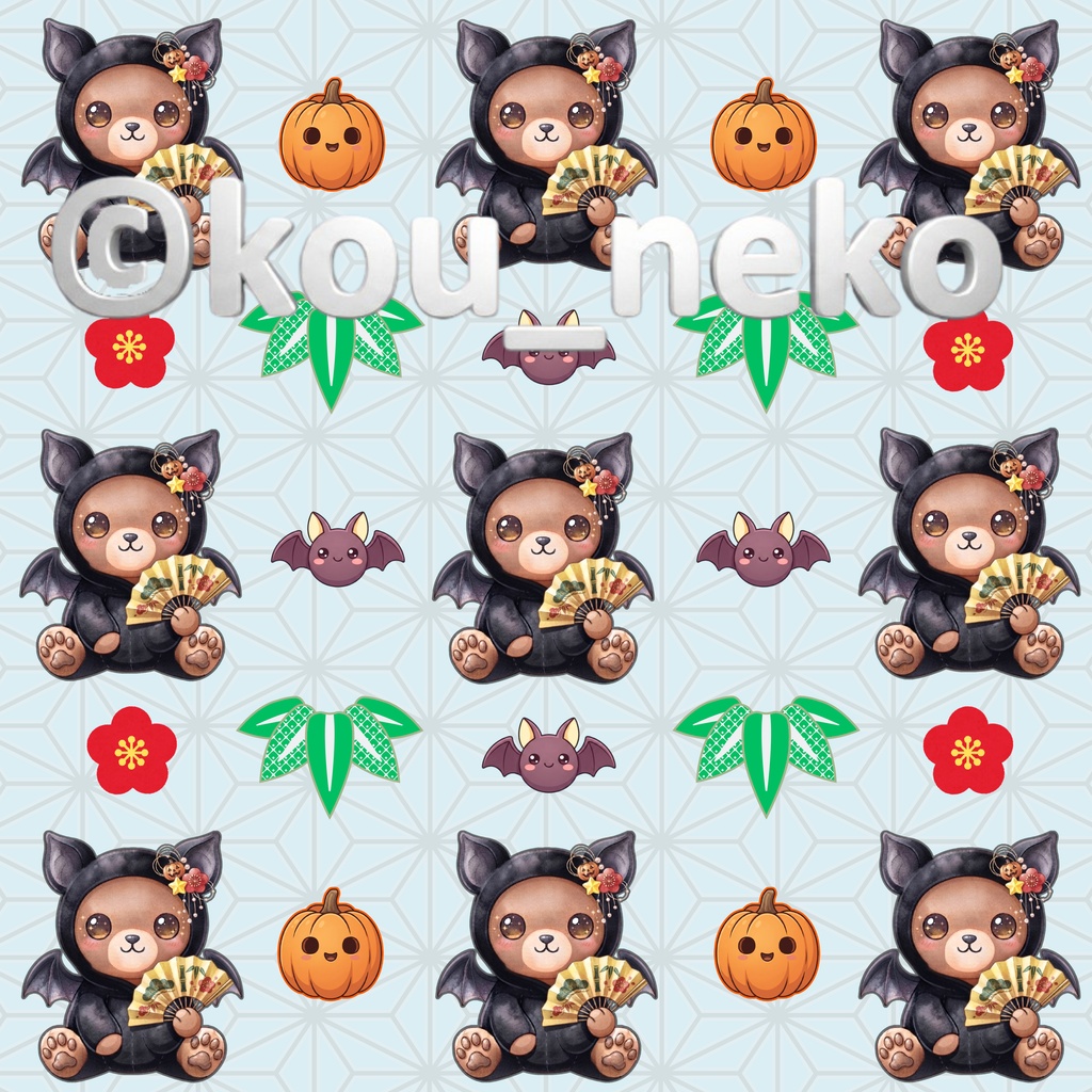 【和柄】ハロウィン デジタルペーパーⅡ 全6枚