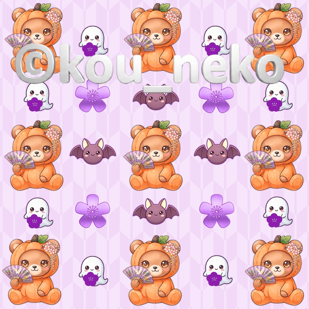 【和柄】ハロウィン デジタルペーパーⅢ 全6枚