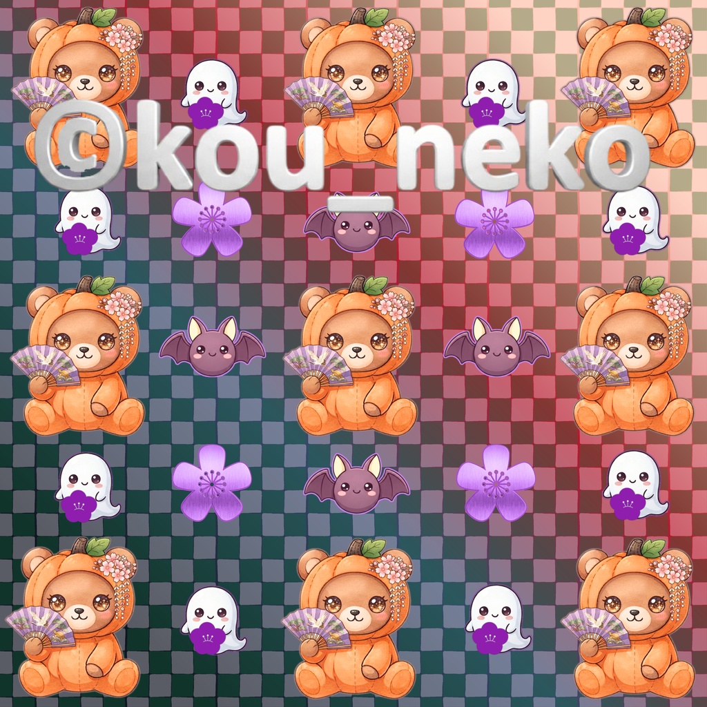 【和柄】ハロウィン デジタルペーパーⅢ 全6枚