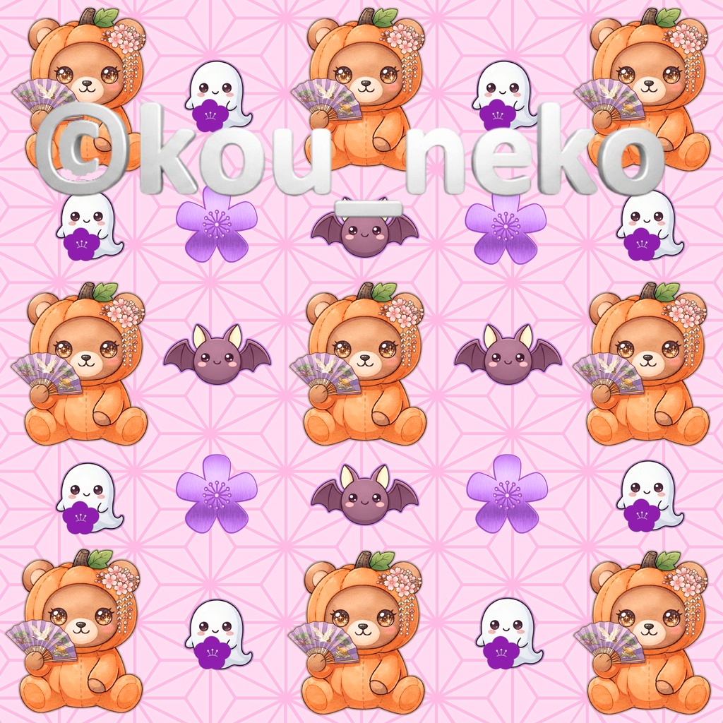 【和柄】ハロウィン デジタルペーパーⅢ 全6枚