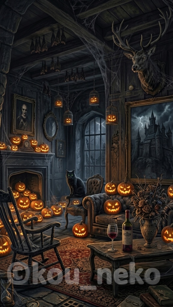 【SNSバナー用】ハロウィン 縦型背景素材(静止画) 全12枚