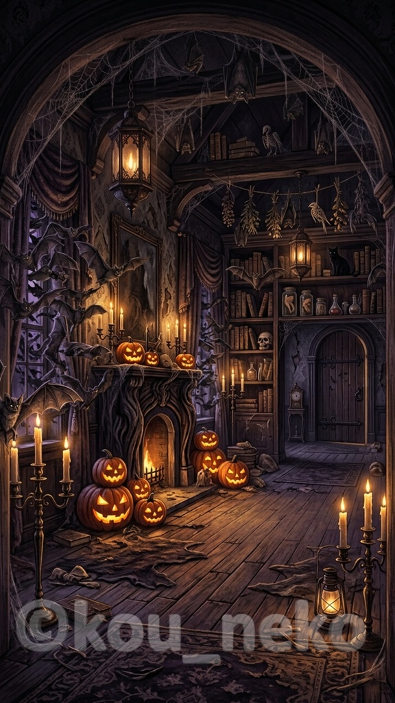 【SNSバナー用】ハロウィン 縦型背景素材(静止画) 全12枚