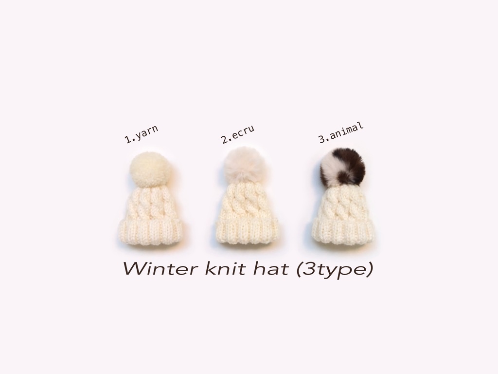 1/26頒布分のサイズ(animal)について　Winter knit hat ＜3type＞