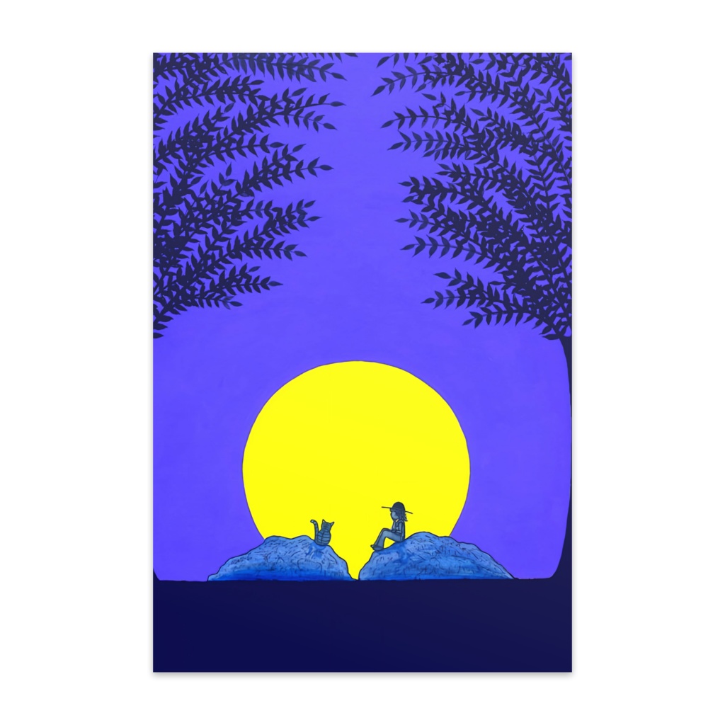 アートとメルヘンと創作の森のノスタルジック童画 「 月光 」(画・黒澤はるお)　　