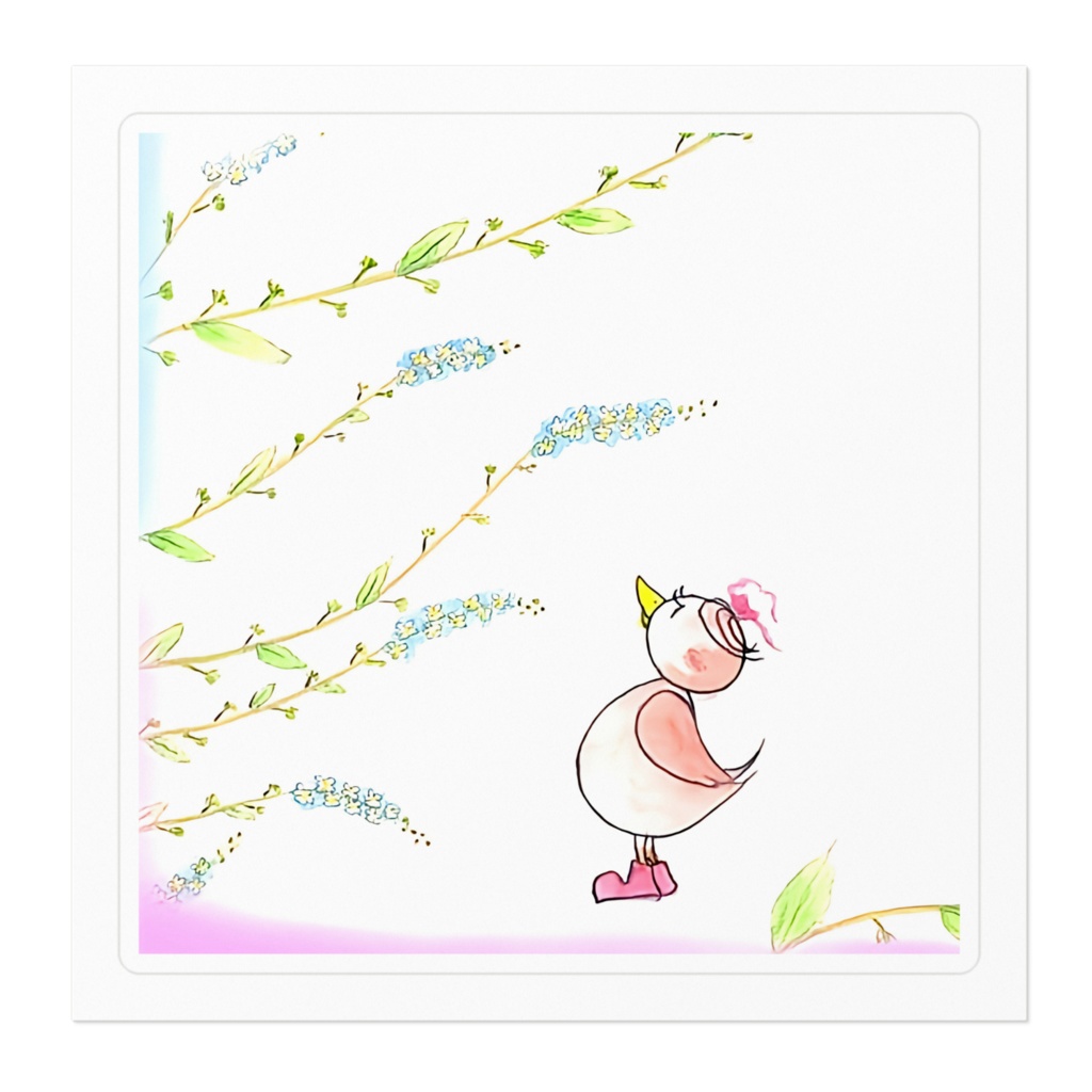 アートとメルヘンと創作の森のノスタルジック童画 「ピピと青い花」(画・おおくぼみつゆき)