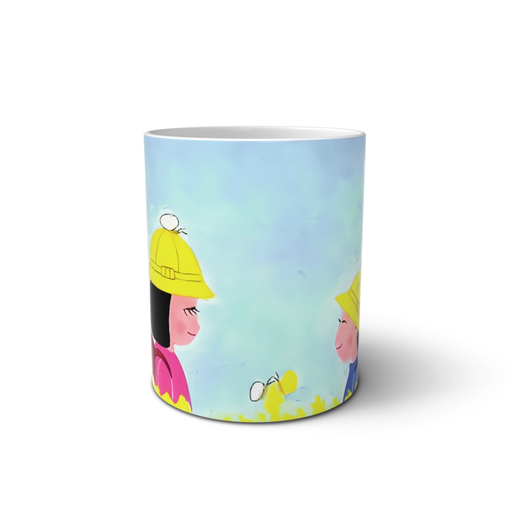 アートとメルヘンと創作の森のノスタルジック童画 「帽子にも止まったよ」(画・秋野あかね)