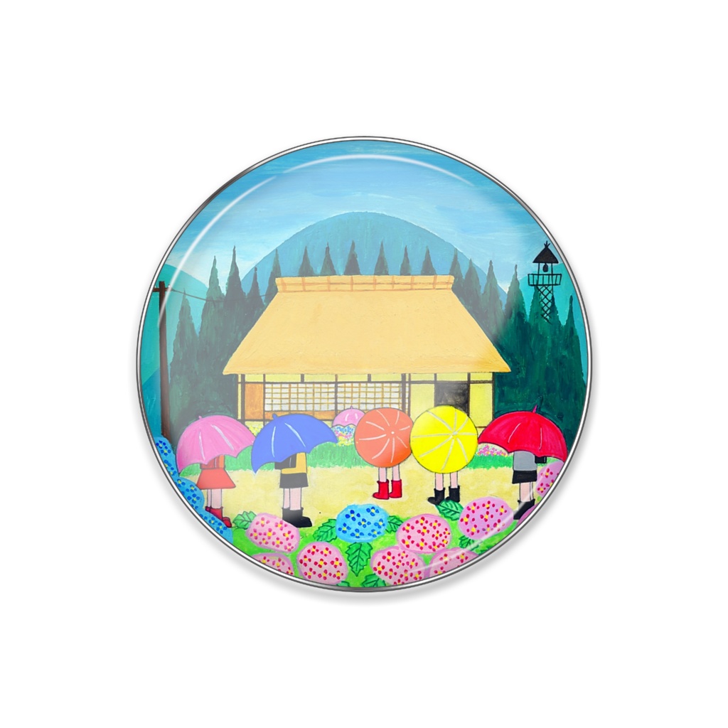 アートとメルヘンと創作の森のノスタルジック童画 「梅雨に咲く花」(画・秋野あかね)　