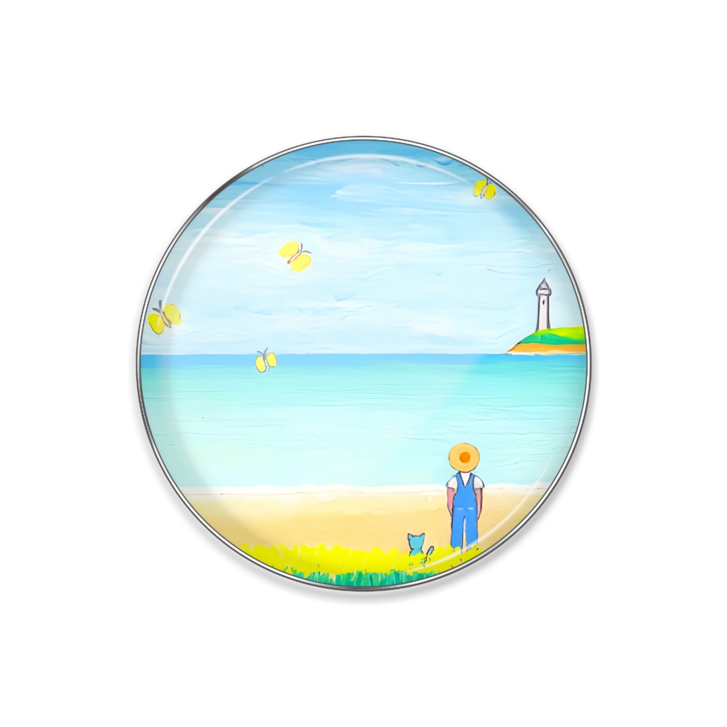アートとメルヘンと創作の森のノスタルジック童画 「 春の海 」(画・黒澤はるお)
