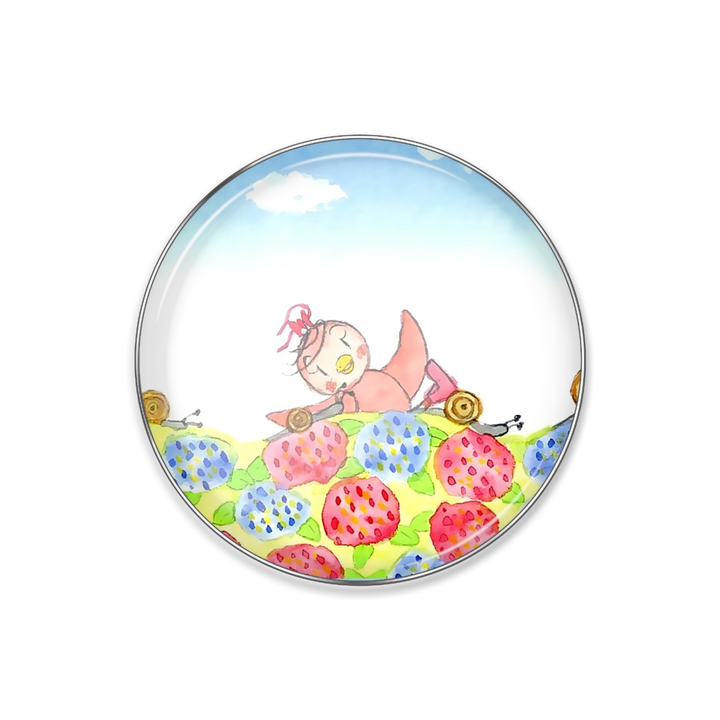 アートとメルヘンと創作の森のノスタルジック童画 「ピピのつばさ・ピピとカタツムリたちの行進」(画・おおくぼみつゆき)