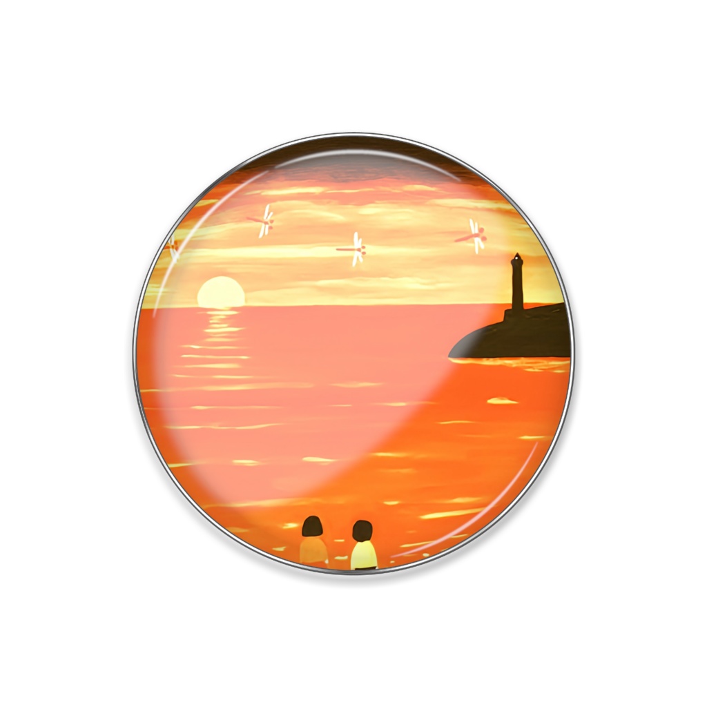 「夕焼けとトンボ」(画・秋野あかね)