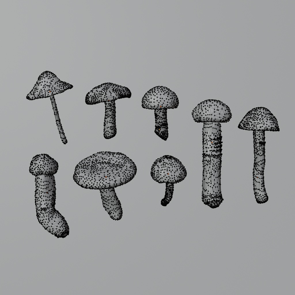 きのこ 【8種】3Dモデル