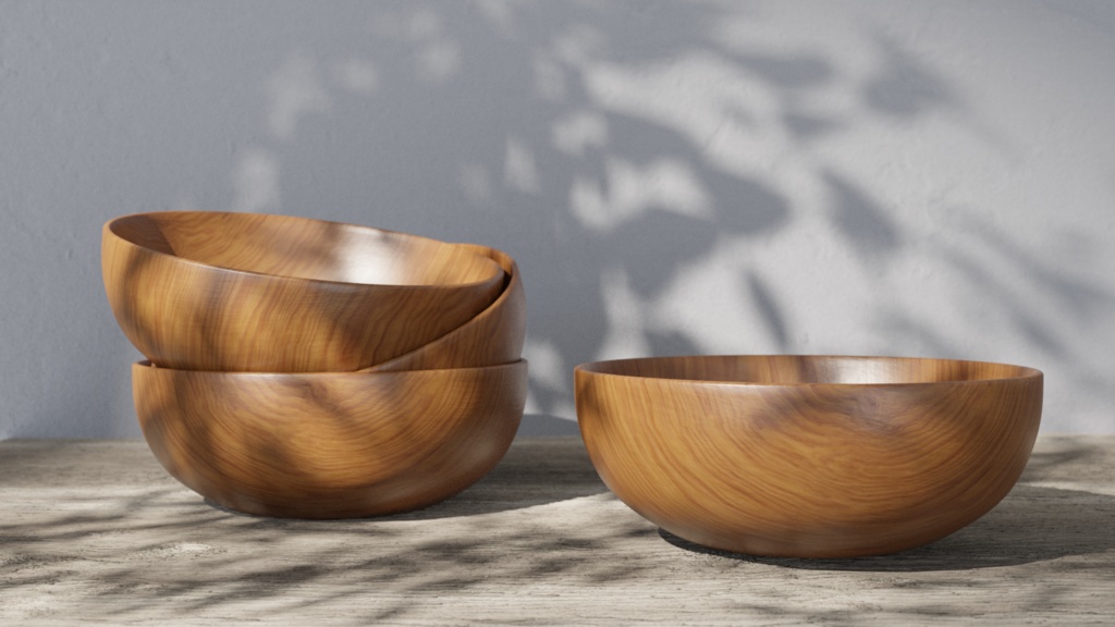 木のお皿【3種】3Dモデル