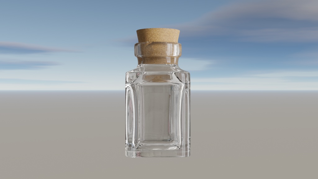 【free】ガラス瓶【２種】3Dモデル