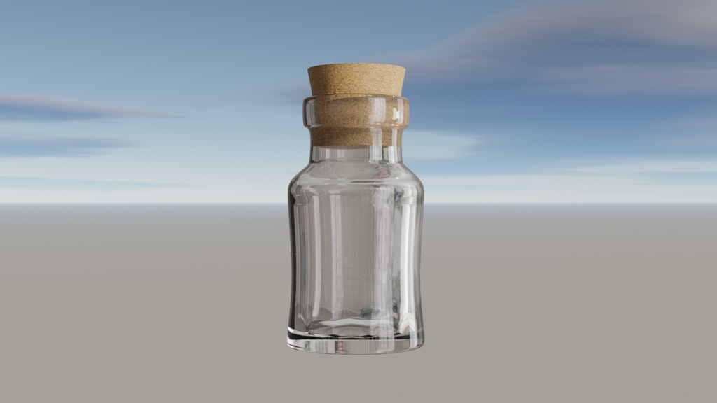 【free】ガラス瓶【2種】3Dモデル