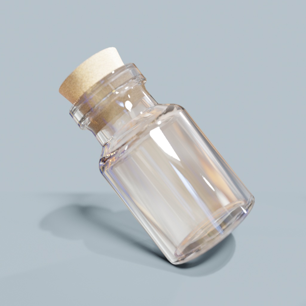 【free】ガラス瓶【2種】3Dモデル