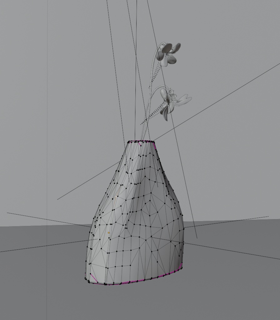 木の花瓶 /vase&violet 【2種】3Dモデル