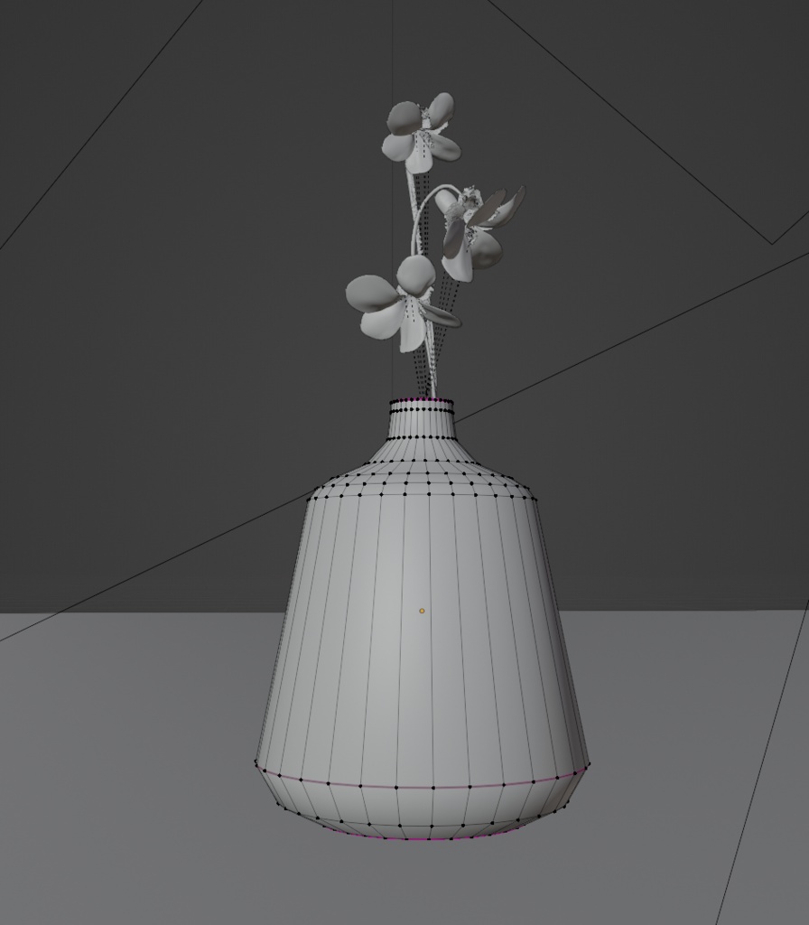 木の花瓶 /vase&violet 【2種】3Dモデル