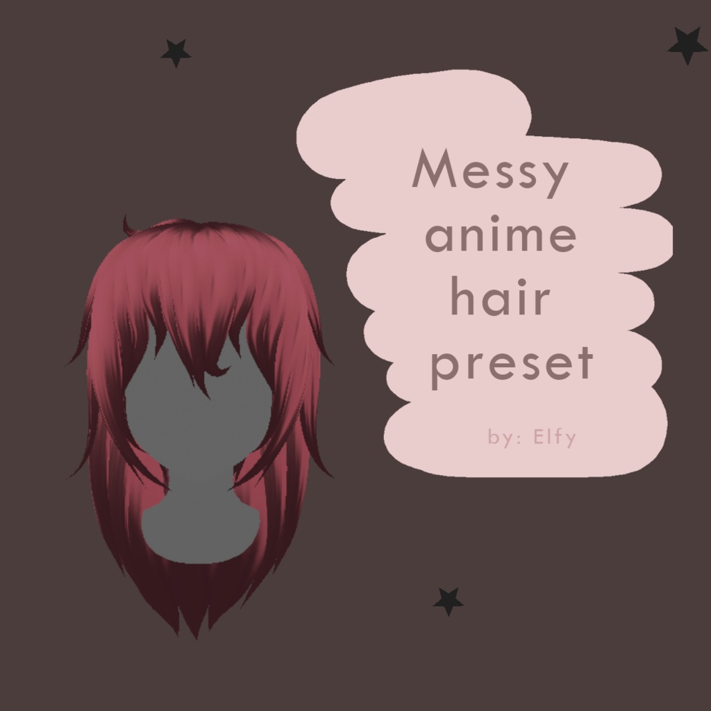【 VRoid 】Messy straight hair preset/custom item