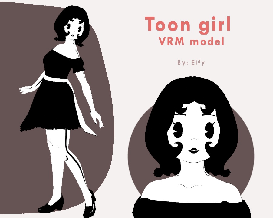 【 VRoid 】Cartoon Girl VRM Model 