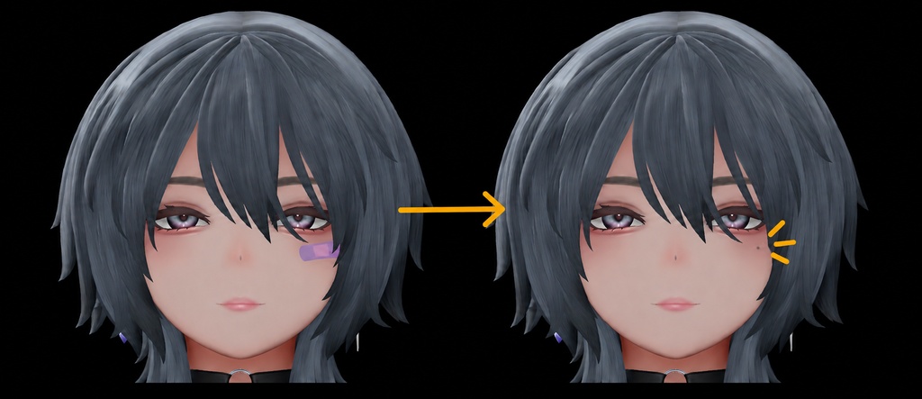 さつき　ほくろ追加
