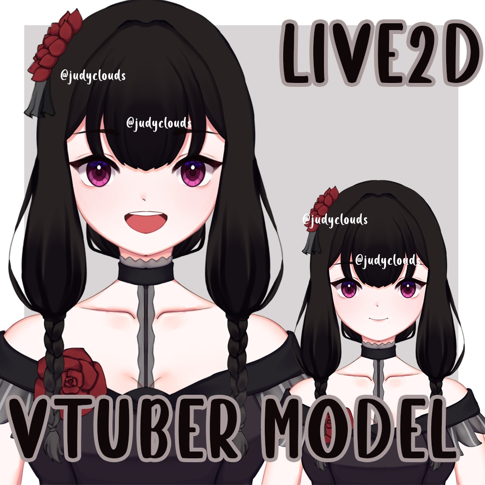 【live2dモデル】ミッドナイトローズ