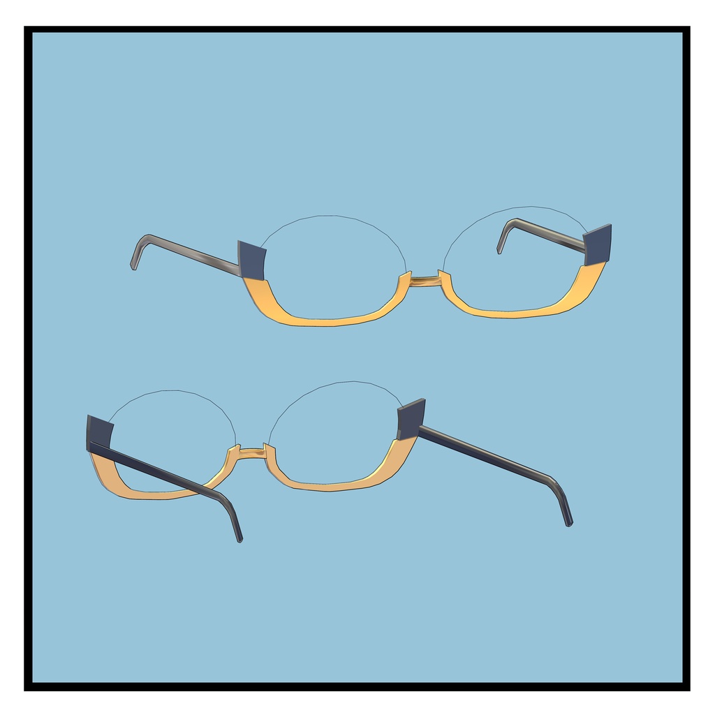 【VRChat想定】アンダーリムメガネ-Under Rim-