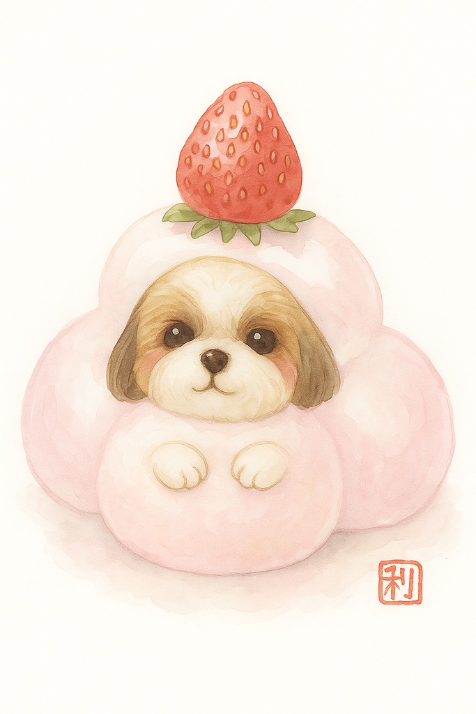 いちご大福　シーズー犬