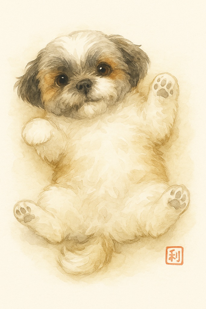 シーズー犬　イラスト　素材