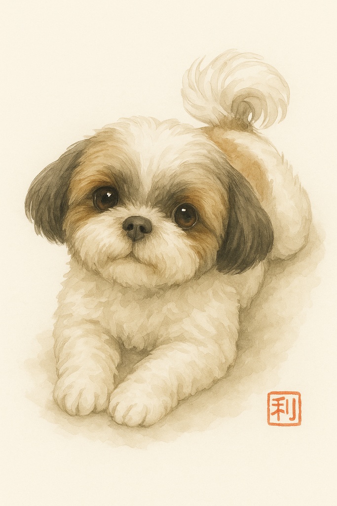 シーズー犬　イラスト