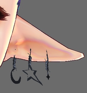 Triple Lunar Earring Texture For Elf/Mermaid Ears For VRoid Studio