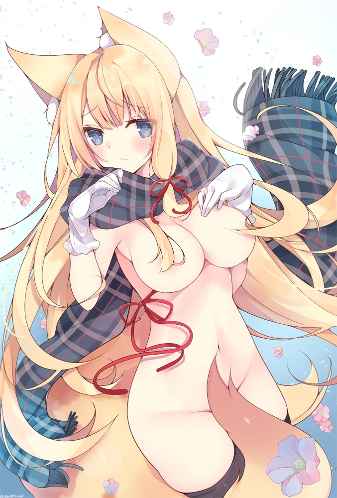 （受注）狐マフラーちゃんB2タペストリー