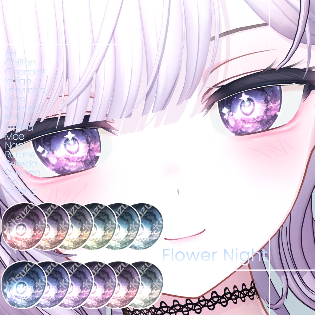 【16 Avatars】 Flower Night Eye Textures