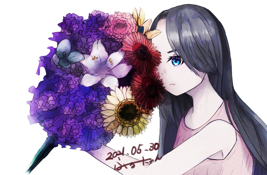 花とレディ【缶バッジ32mm】