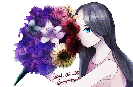 花とレディ【手帳型iPhone11】ベルトありタイプ/ストラップ穴なし