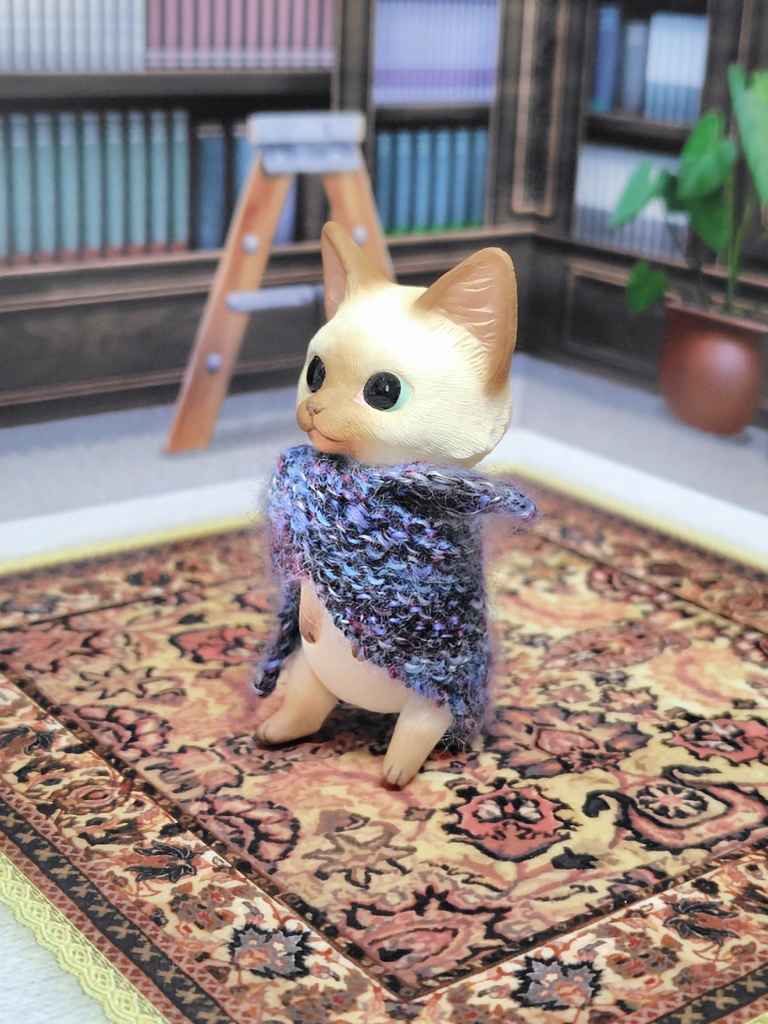カシミヤで編んだシンプルストール
